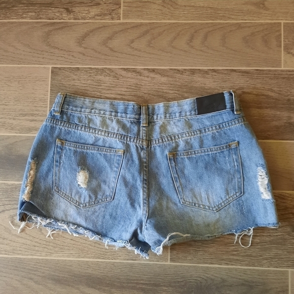 Rails Denim Button Down Distressed Daisy Shorts 27 - Picture 2 of 7